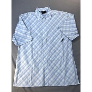 South Pole Shirt Mens XL Authentic Collection Short Sleeve Button Down‎ Blue Y2K